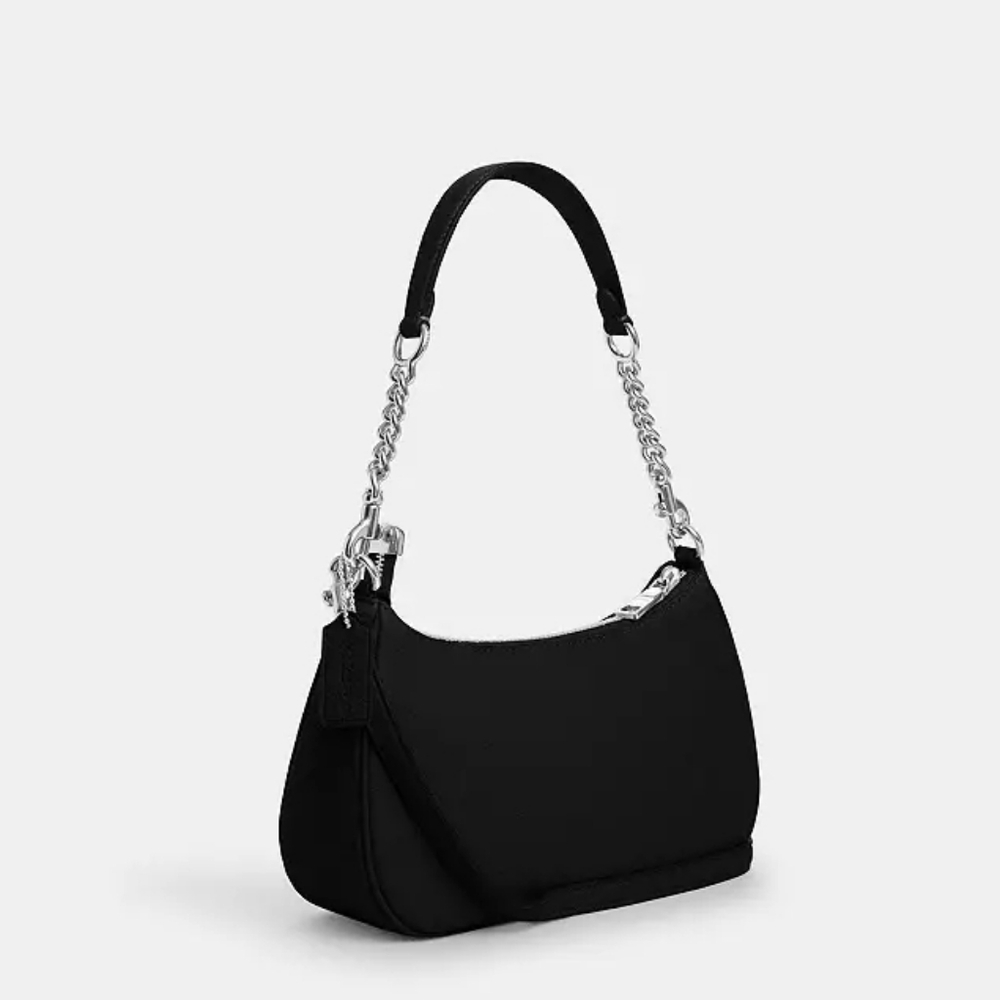 NWT! Coach Teri Shoulder Bag In Silver/Black - Picture 2 of 6